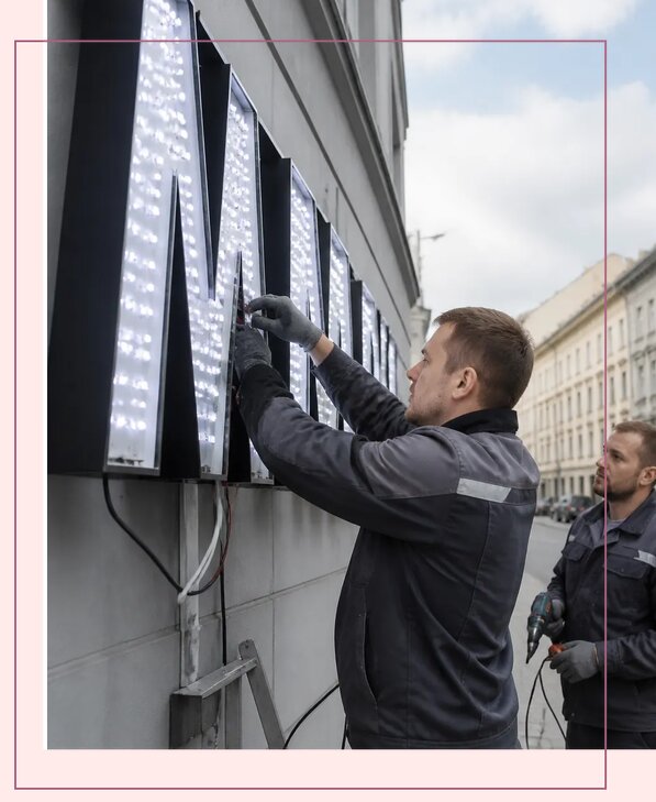 Изготовление и монтаж светодиодных LED вывесок в Щекине