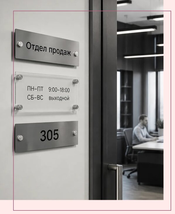 Офисные таблички на дверь в Щекине по цене от 5043 р. | Аванза-Екн
